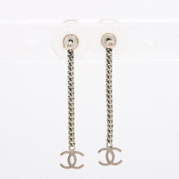 CHANEL ココマーク ドロップピアススイング ロングチェーンシルバーシャネル