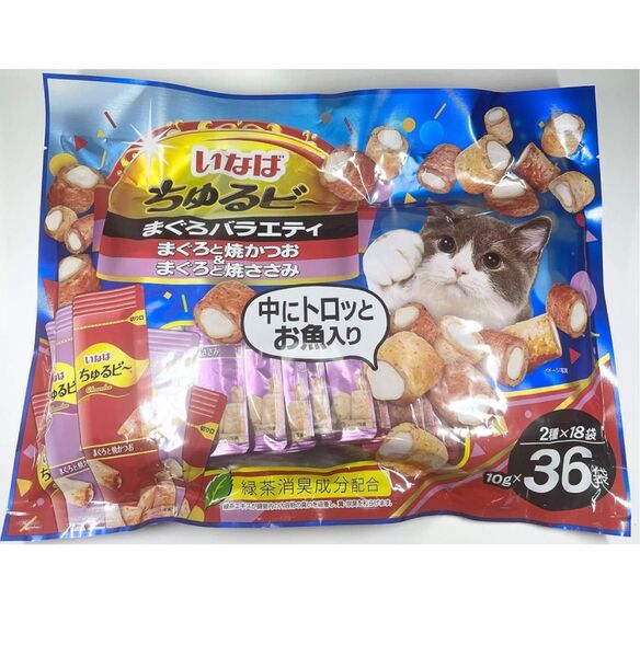 数量限定 いなば ちゅるビ~ まぐろバラエティ 猫用おやつ 10g×36袋