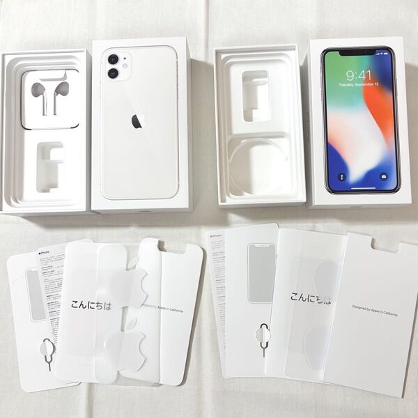 iPhone 箱 付属品付き iPhone 11 iPhone X ピン アップルステッカー 2個セット