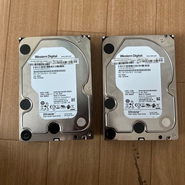 WD Ultrastar 500GBx2本セット 1TB 3.5インチ SATA HDD エンタープライズHDD 正常品