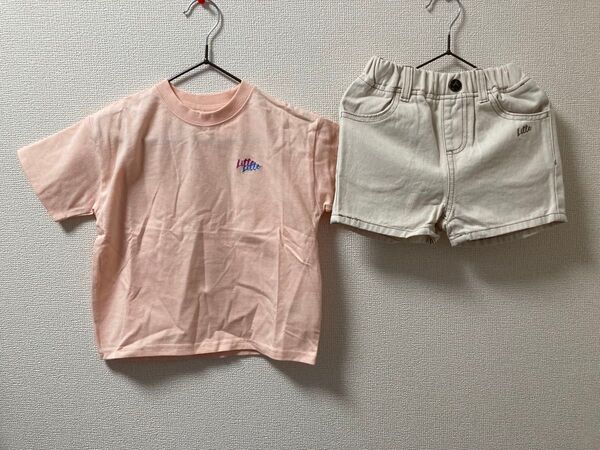 【新品】しまむら Littc(リトシー) Tシャツ、ショートパンツ 90cm 2枚セット