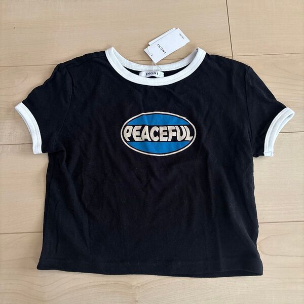 INGNI PEACEFULロゴ入り半袖Tシャツ ブラック 未使用 Mサイズ