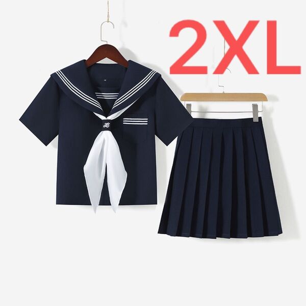 【2XL】コスプレ セーラー服 JK制服 学生服 写真集 半袖 花見 高校制服