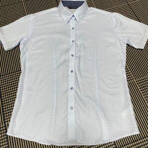 BRICK HOUSE by Tokyo Shirts ブリックハウス 半袖 ブラウス シャツ L 半袖シャツ 薄ブルー