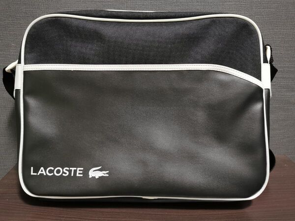 タグ付 LACOSTE/ラコステスポーツショルダーバッグ ワニロゴタグY2K ブラック AIRLINE BAG