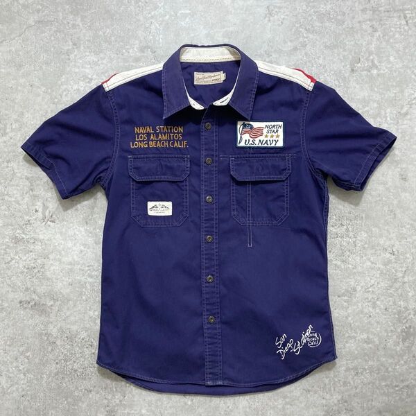 AVIREX / アヴィレックス ミリタリー半袖シャツ IMPACT PENNANT SHIRT Mサイズ