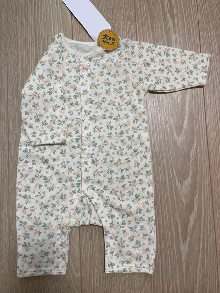 新品未使用 カバーオール ベビー服 子供服 長袖 ロンパース 花柄 70 80
