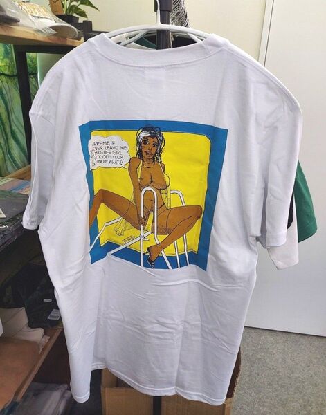 新品未使用 ~Supreme~ バックプリント 白 半袖Tシャツ L ホワイト アメカジ シュプリーム 希少デザイン