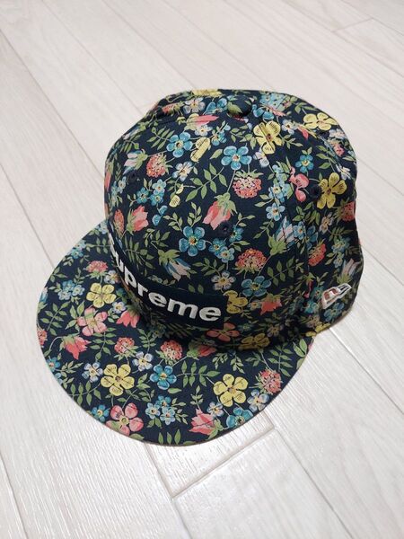 ~Supreme~ NEWERA キャップ CAP ボックスロゴ シュプリーム 花柄 帽子 《7 3/8》58.7cm ニューエラ