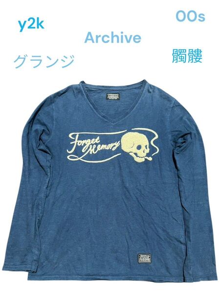 00s Archive ドクロ パンク ロンT y2k グランジ Mサイズ
