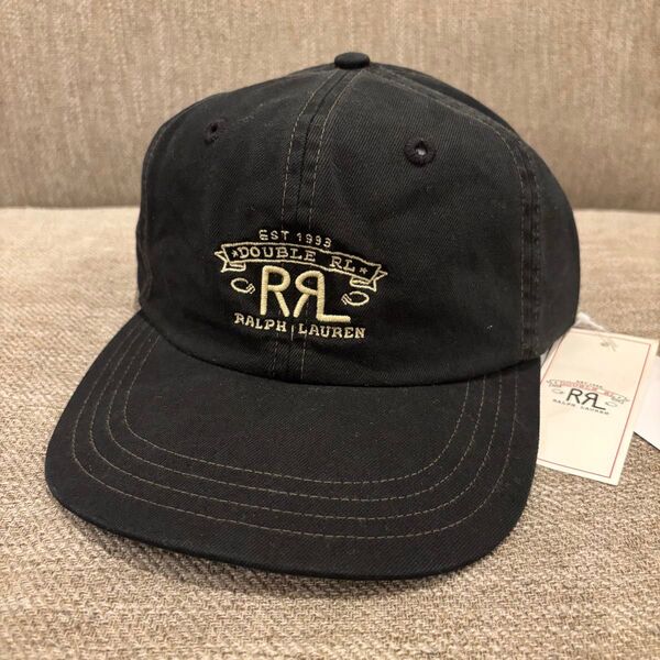 【希少】RRL cap Ranch ロゴ ツイル キャップ 黒 ダブルアールエル