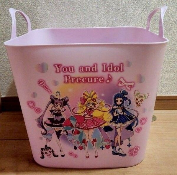 【新品タグ付】キミとアイドルプリキュア ランドリーバスケット ピンク