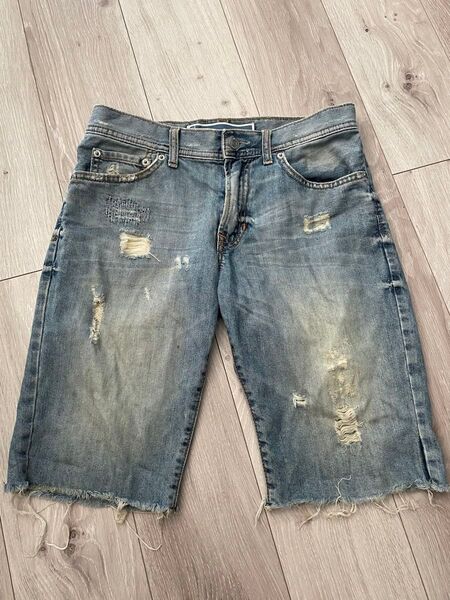 ダメージ加工デニムハーフパンツ ギャップ 29