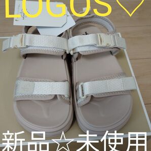大幅値下げ中!新品未使用 LOGOSタグ付き サンダル Мサイズ ベージュ