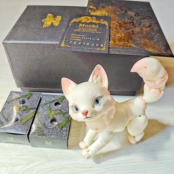 【中古品】きつね 狐 キャストドール フィギュア DOLK BLACK BOX SAKURA MOCHI 限定 球体関節人形 天狐