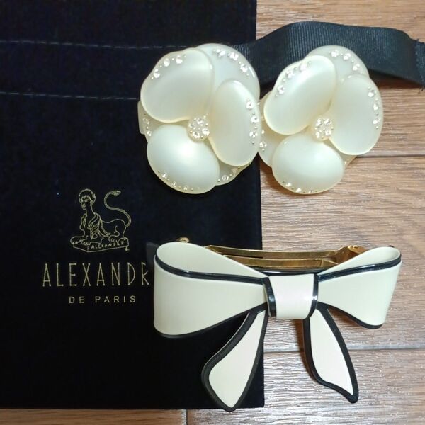 【中古品】ALEXANDRE DE PARIS アレクサンドル ドゥ パリバレッタ リボン 双子カメリア まとめ売り 2点セット