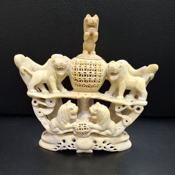【中古美術品】天然石香炉 中国美術 アンティーク置物