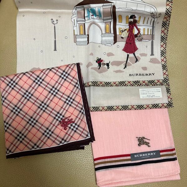 バーバリー BURBERRY ハンカチ 女の子 刺繍 ホースマーク