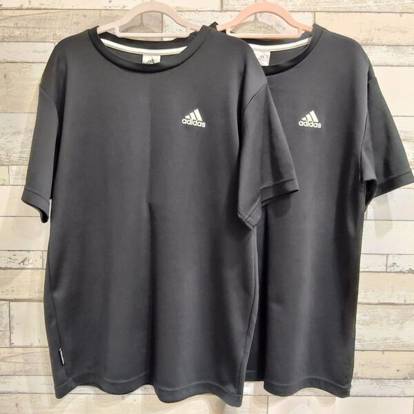 adidas アディダス 半袖Tシャツ ジャージ ブラック Mサイズ 2枚セット