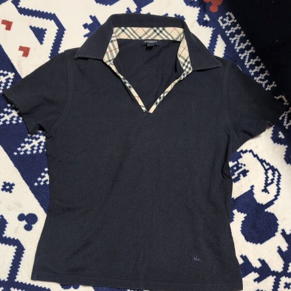 BURBERRY BLUE LABEL ポロシャツ ブラック ノバチェック