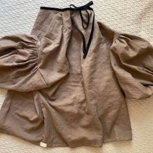ハンドメイド作家 sopo 袖ぽわわんブラウス モカ
