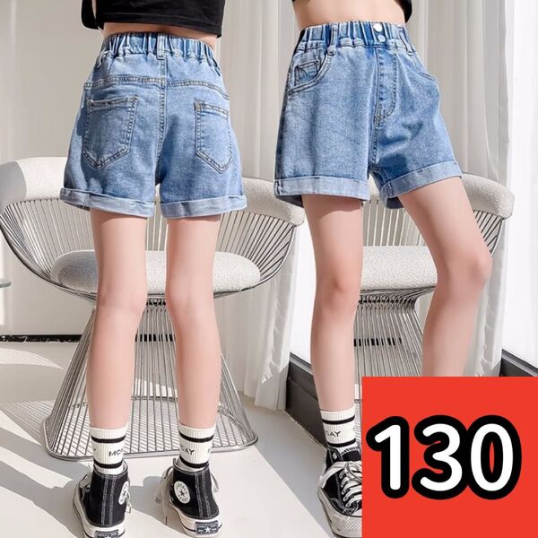 女の子 可愛い ショート パンツ ハート デニム 韓国 子供服