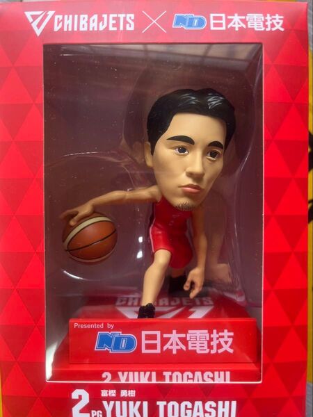 千葉ジェッツ 富樫勇樹選手 ボブルヘッドフィギュアと缶バッジセット