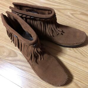 最終価格! 美品☆MINNETONKA☆ ミネトンカ モカシンブーツ 24cm位 ブラウン