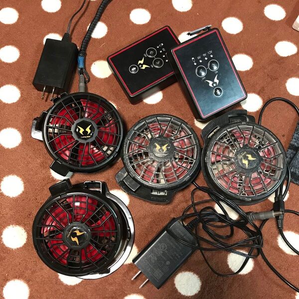 空調服 KUCHOFUKU サンエス Cooling wear 2 セット ファン バッテリーセット 12v