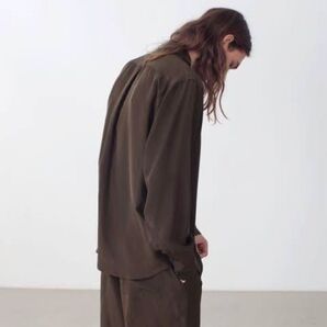 特価 AURALEE 21SS LIGHT SILK SHIRTS メンズ 4 シルクシャツ ブラウン オーバーサイズ 超希少