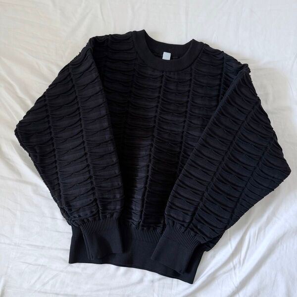 希少 CFCL FACADE KNIT TOP ブラック トップス 1 短丈 ニット カットソー モード系 きれいめ レディース