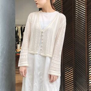 希少 Mame Kurogouchi 21SS シアーカーディガン ニット レディース マメクロゴウチ MM21SS-KN030