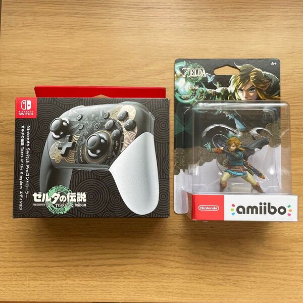 新品未開封 任天堂スイッチ proコントローラー ゼルダの伝説 ティアーズオブザキングダム エディション & amiiboセット