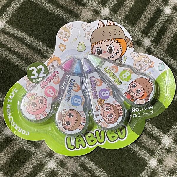 大人気★ ラブブ LABUBU 可愛い うさぎ 海外輸入 修正テープセット 4つセット パッケージ曲がりあり 新品未開封