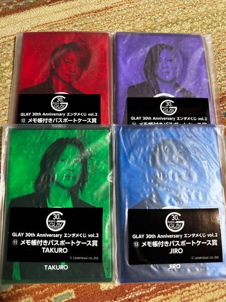 GLAY くじ メモ帳付きパスケース賞 4種