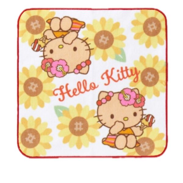 ハローキティ キティちゃん 日焼けシリーズ ミニタオル タオルハンカチ 人気 かわいい 完売品 サンリオ クーポン