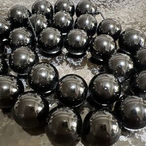 「2707」訳あり ブラックトルマリン 12mm 1連 ビーズ パワーストーン ハンドメイド素材 丸玉 天然石