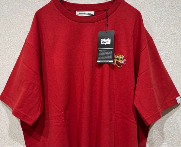 新品タグ付 Onitsuka Tiger オニツカタイガー 虎刺繍 Tシャツ L