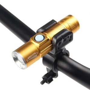 ホルダー付き☆サイクリング &アウトドア USB充電 懐中電灯 led 強力840701