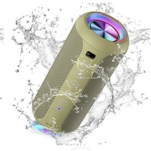 Bluetooth スピーカー 防塵防水 ワイヤレス スピーカ- TWS機能 高音質 小型 カーキ