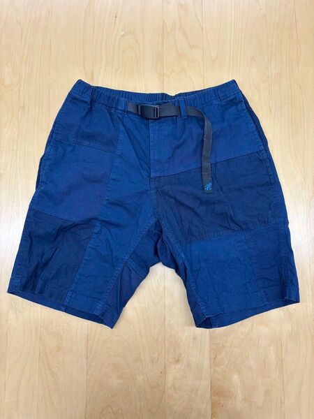 GRAMICCI グラミチ ハーフパンツ L パッチワーク風 ブルー系