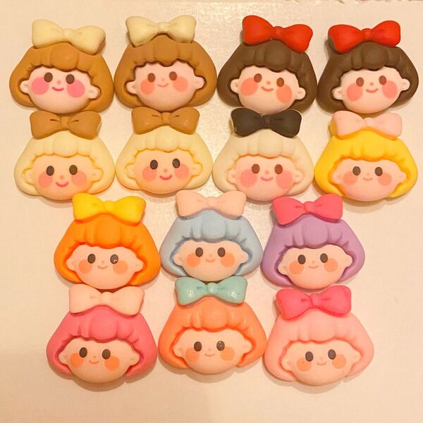 可愛い女の子 デコパーツ カボション ハンドメイド