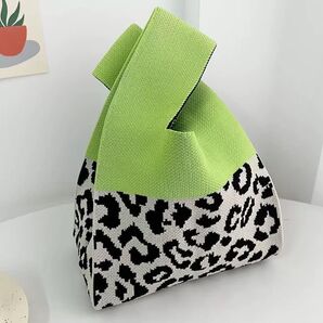 新品 ニット トートバッグ 花柄 ランチバッグ ニットバッグ ミニ サブ エコバッグ 可愛い 可愛い ブラック お洒落