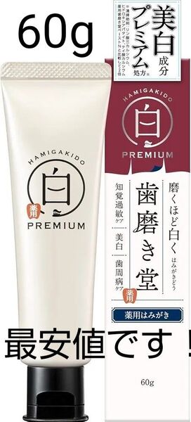 【匿名発送】歯磨き堂 薬用ホワイトニングペーストプレミアム60g