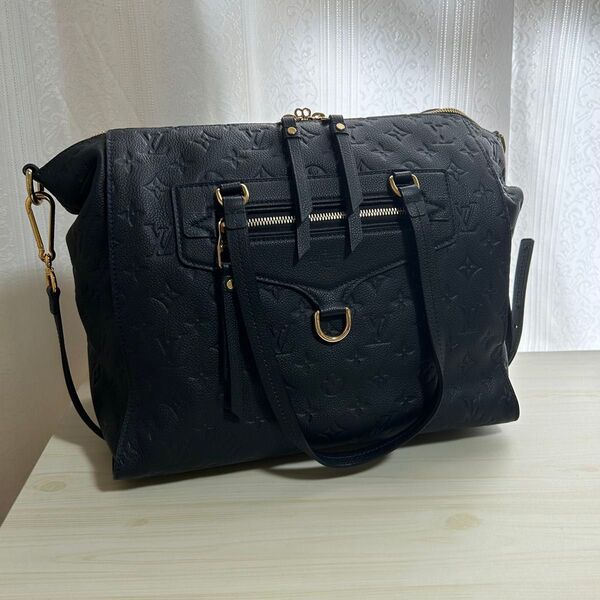 ルイヴィトン ショルダーバッグ レザー ハンドバッグ アンプラントルミューズ PM ネイビー LOUIS VUITTON