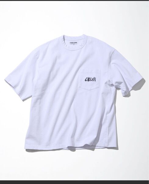 メンズ カウラム ヘビーウェイト ジャージー ポケット Tシャツ アルセ ホワイト