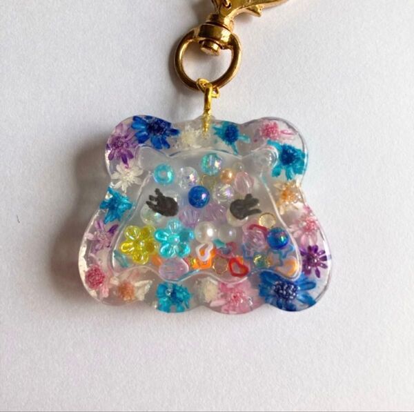 めんだこシャカシャカキーホルダー、チャーム、ハンドメイド