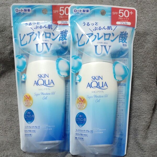 ロート製薬 スキンアクア スーパーモイスチャーUVジェル 日焼け止め ヒアルロン酸 UV 110g 2個セット