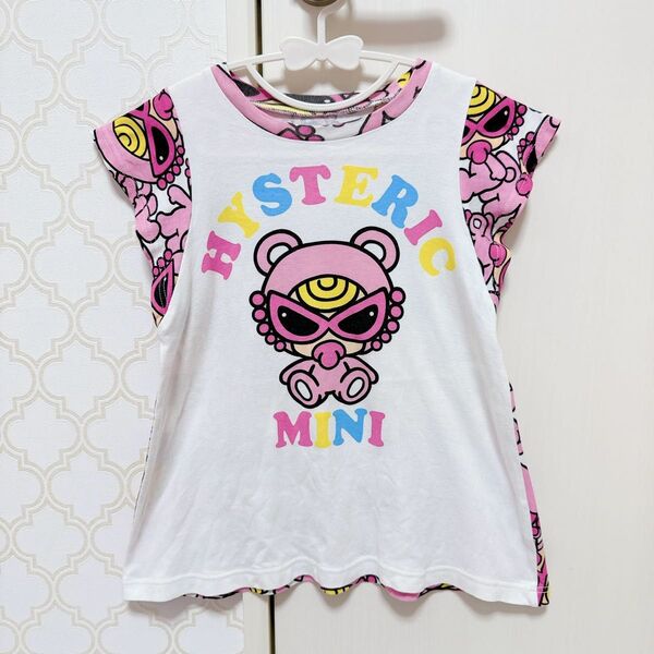 ヒステリックミニ 半袖 ロゴ ピンク 総柄 ワンピース Tシャツ 110cm