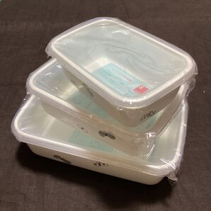 ミナペルホネン 新品 レクタングル深型 野田琺瑯 choucho ホワイト 保存容器
